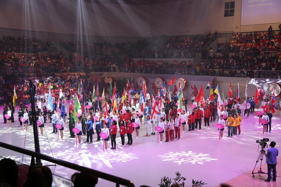 Athletes standing during the FADAM 2018 opening ceremony